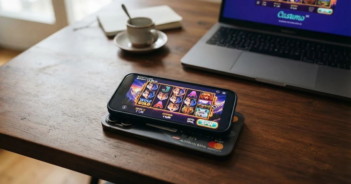 Eine Collage aus Online-Casino-Startseiten mit dem Schwerpunkt Willkommensbonus-Angebote und Spielauswahl auf einem Bildschirm