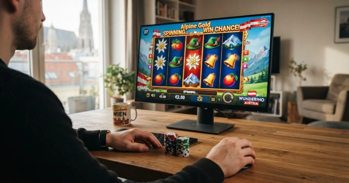 Mehrere Slot-Walzen mit verschiedenen Symbolen, Gewinnlinien und Bonus-Features auf einem Bildschirm