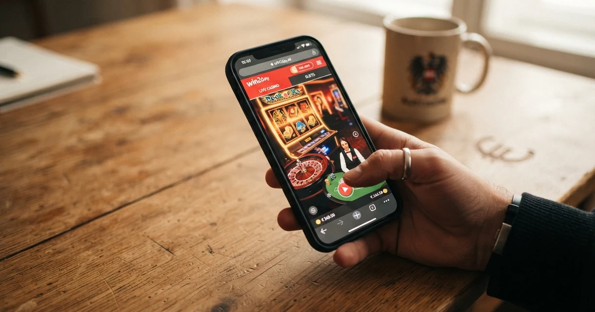 Smartphone mit geöffneter Casino-Seite und Trustly-Zahlungsdialog, im Hintergrund ein euro-symbol