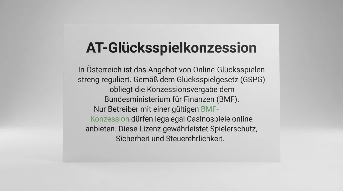 Übersichtstabelle der geprüften Casino-Anbieter mit Kennzeichnung des AT-Lizenzstatus und der jeweiligen Besonderheit