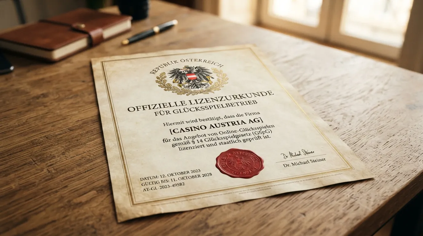 Das offizielle win2day-Logo neben dem Bundeswappen Österreichs und dem Schriftzug der Österreichischen Lotterien, angeordnet auf einem dokumentarischen Hintergrund