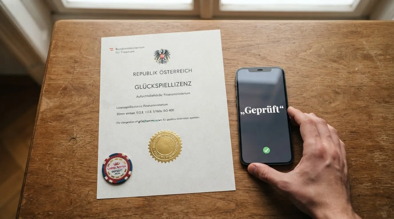 Siegel oder Dokument mit Bezug zur österreichischen Glücksspielkonzession nach dem GSpG