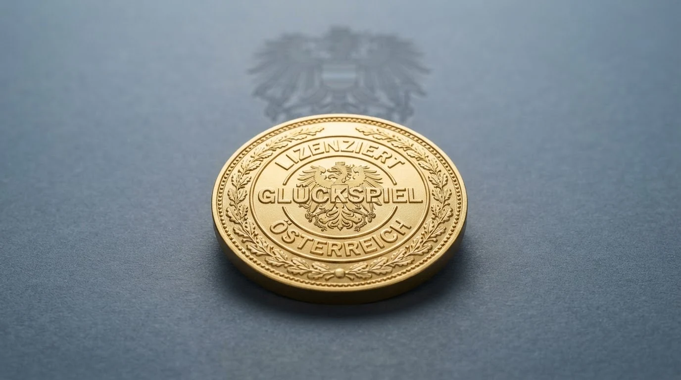 Ein offiziell wirkendes Dokument mit Siegel und Stempel, daneben das BMF-Logo und das österreichische Wappen als Symbol für die staatliche Aufsicht