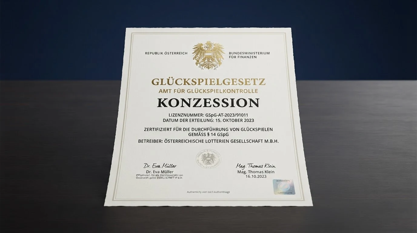 Offizielles Dokument mit österreichischem Bundesadler und dem Titel Glücksspielgesetz