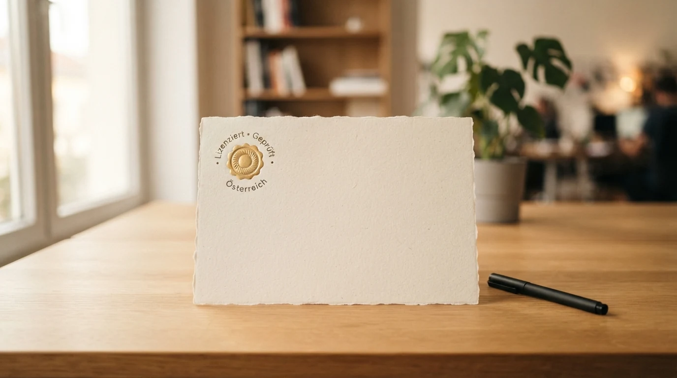 Offiziell wirkendes Dokument mit dem Schriftzug „Glücksspielgesetz — Konzession“ und dem österreichischen Bundesadler