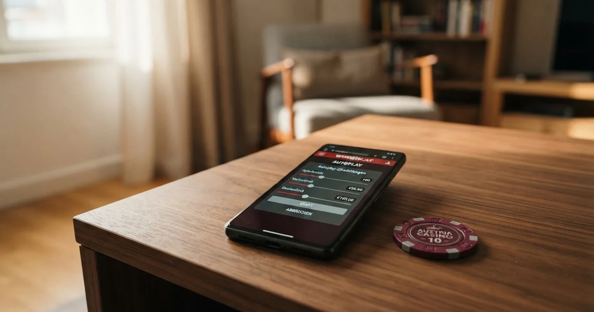 Screenshot der Autoplay-Einstellungen eines Online-Slots mit sichtbaren Optionen für Spin-Anzahl, Verlustlimit und Gewinnlimit
