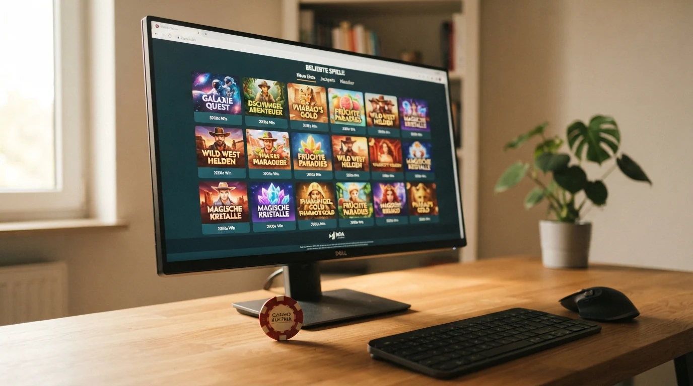 Kachelübersicht populärer Online-Slots von NetEnt, Pragmatic Play und Play'n GO auf der Spiele-Lobby eines MGA-Casinos