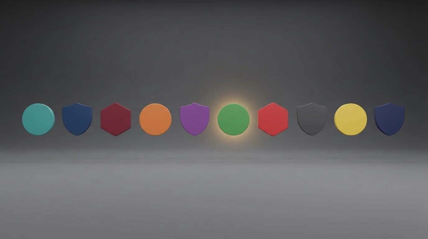 Zehn Casino-Logos nebeneinander, mit Hervorhebung des einzigen österreichischen Konzessionärs